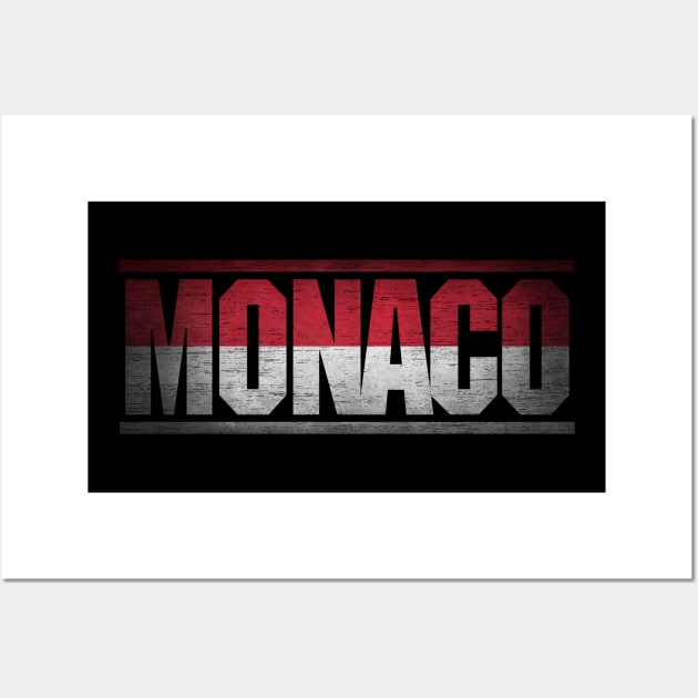 Monaco Retro Flag for Men Women Monaco National Pride Wall Art by Henry jonh
